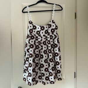 Milly Babydoll Sundress - Brown and White Floral